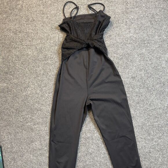 Free People FP MOVEMENT Size XS Lace Me Up One Piece Jumpsuit Black Stretch NEW - Picture 8 of 15
